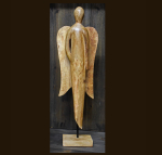 Grosser Holzengel auf Sockel Höhe: 59 cm